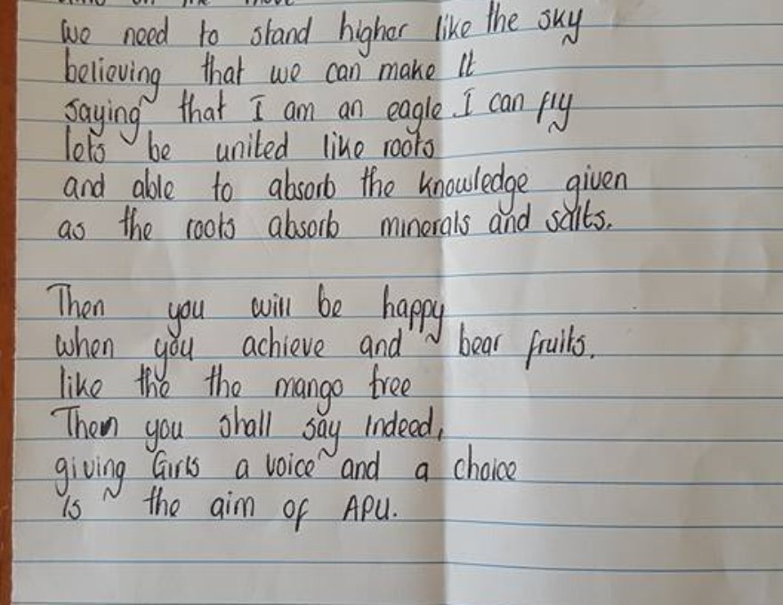 APU Student Poem 2016