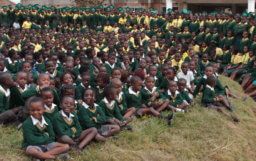 Full school photo shoot taken June 2017 with all primary and secondary teachers. Graduating class of 2017 standing at the back.